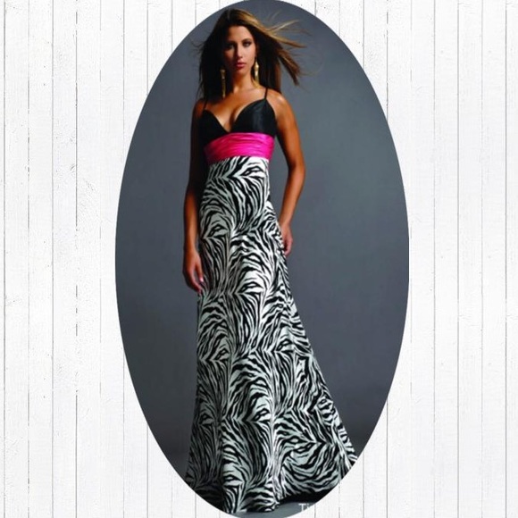Jovani Dresses & Skirts - Jovani - Prom dress zebra print with fuchsia